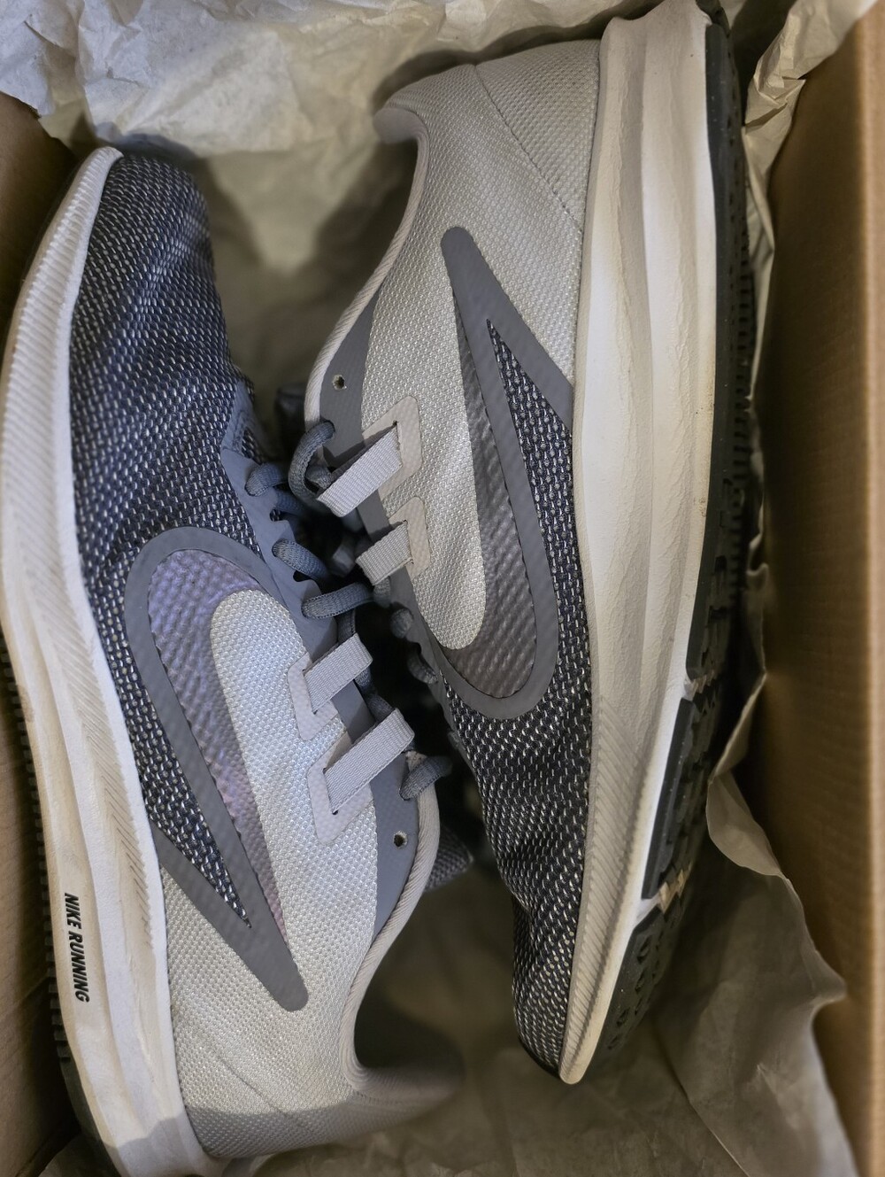 Nike Women Athletic Running Shoes - Light Gray & Mid Blue